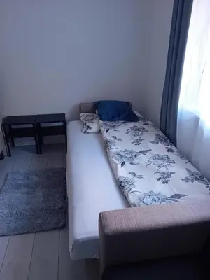 a couch with a cat sitting on it in a room at Sofora