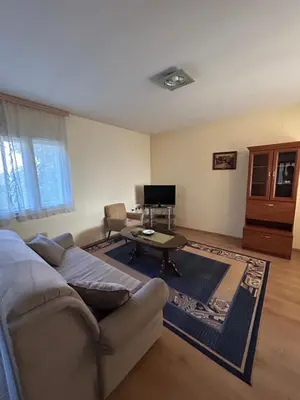 a living room with a couch and a table at Kuća Kostić in Gornja Toponica