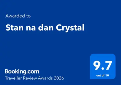 a blue sign with the words tamcham ni dam cyrlyn at Stan na dan Crystal in Paraćin