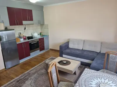 a living room with a couch and a table at Apartman Ilić 1 in Vrnjačka Banja