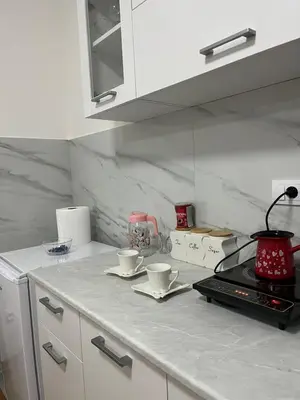 a kitchen with a counter top with two dishes on it at Gudzic in Vrnjci