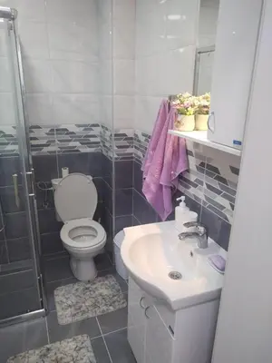 a bathroom with a toilet and a sink and a shower at Banjski kutak in Vrnjačka Banja