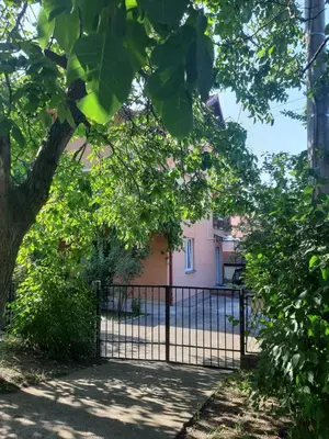 a gate in front of a house with a tree at Anika in Soko Banja