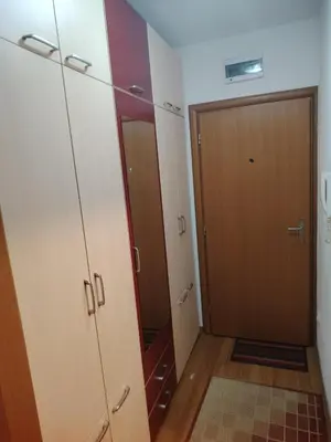 a room with two closets and a door at Apartman Milosavljevic in Vrnjci