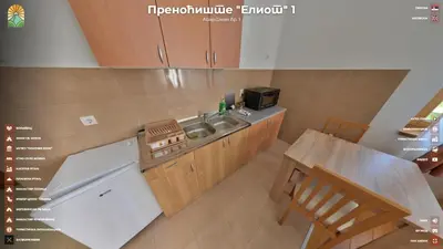 a small kitchen with a sink and a microwave at Apartmani 