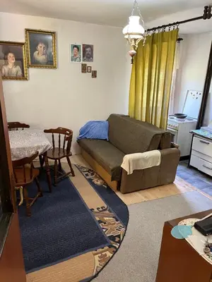 a living room with a couch and a table at Apartmani Radulovic in Kursumlijska Banja