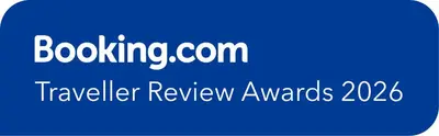 a blue sign that says boatingcom traveler review awards at Studio Inn 