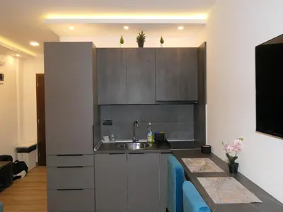 a kitchen with a sink and a counter top at Andromeda Apartment Residence Hill Kopaonik in Kopaonik
