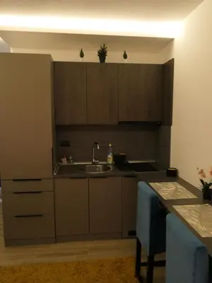 a kitchen with a sink and a counter top at Andromeda Apartment Residence Hill Kopaonik in Kopaonik