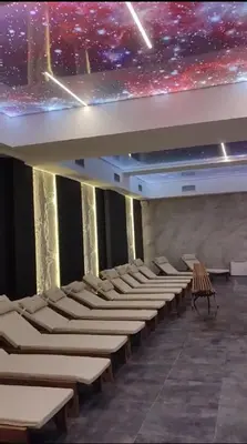 a room with rows of chairs and a star ceiling at A10 Residence hill, Kopaonik in Kopaonik