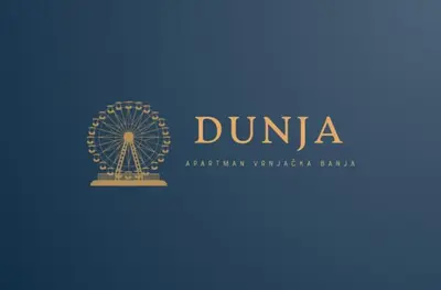 a logo for a amusement park with a ferris wheel at DUNjA Apartman in Vrnjačka Banja