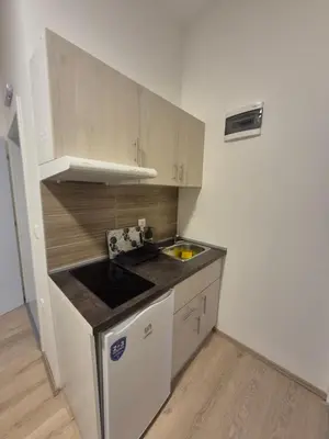 a small kitchen with a sink and a counter at Oaza studio 2 in Soko Banja