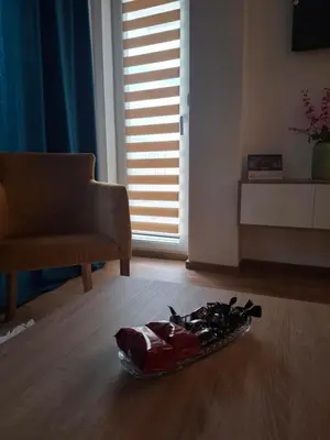 a glass plate on the floor in a living room at Apartman Jelena AS in Vrnjačka Banja
