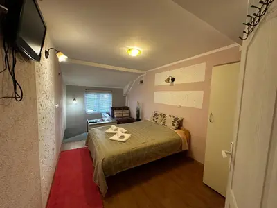 a small room with a bed and a couch at Studio x2 in Jošanička Banja