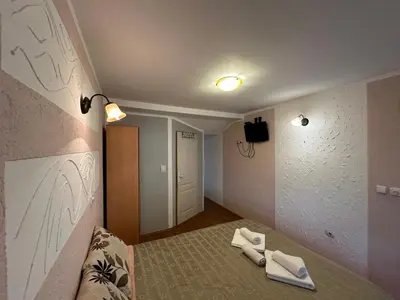 a room with a bed with two towels on it at Studio x2 in Jošanička Banja