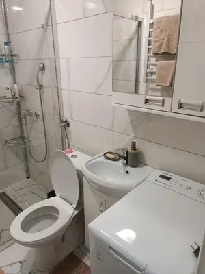 a bathroom with a toilet and a sink and a shower at Lipa in Vrnjačka Banja