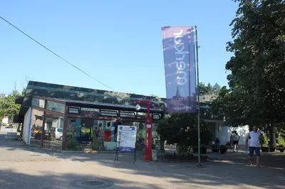 a store with a sign in front of it at Apartment Ornament Lux B11 in Vrnjačka Banja