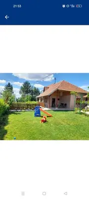 two pictures of a house with a yard at Vikendica i apartman HS in Pirot