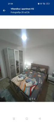 a picture of a bed in a room at Vikendica i apartman HS in Pirot