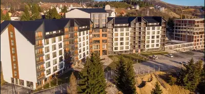 an aerial view of an apartment complex at Residence Hill A84 in Kopaonik