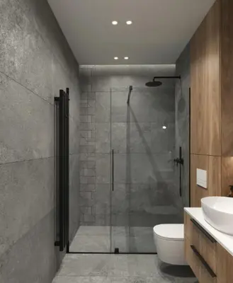 a bathroom with a shower and a toilet and a sink at Magic house in Bukorovac