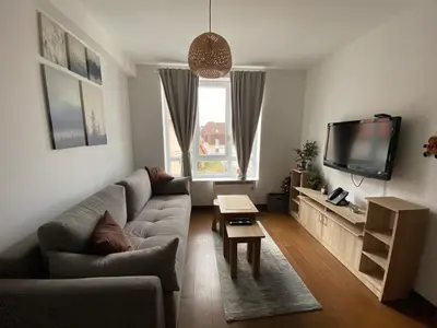 a living room with a couch and a tv at Apartments A83 & C32 - Kraljevi Čardaci - Kopaonik in Kopaonik