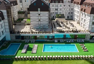 an aerial view of a swimming pool in a building at Apartments A83 & C32 - Kraljevi Čardaci - Kopaonik in Kopaonik