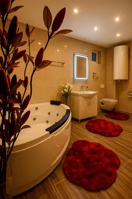 a bathroom with a tub and a toilet and a sink at Heaven in Niš