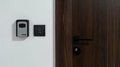 a close up of a door with a cell phone on it at Lawa 22 in Kopaonik