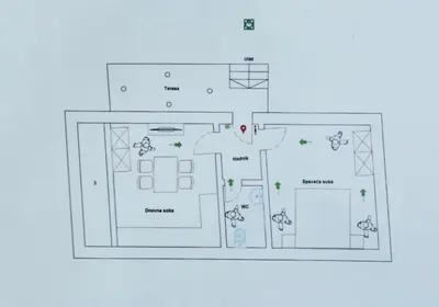 a drawing of a floor plan of a house at Apartman Vila Mir in Vrnjačka Banja