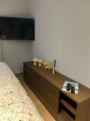 a room with a tv on top of a wooden dresser at Apartman Nikolic 418 in Kopaonik