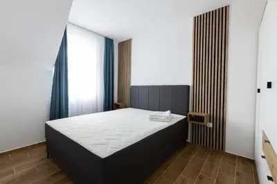 a bedroom with a large bed in a room at Apartman Black Star Kop in Kopaonik