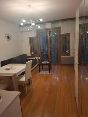 a living room with a couch and a table at apartman Nevena in Vrnjačka Banja