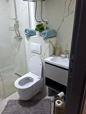 a bathroom with a toilet and a sink and a shower at Vikvid in Kopaonik