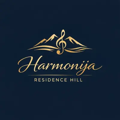 a logo for a rehabilitation hill with a mountain at Harmonija Residence Hill 01 in Kopaonik