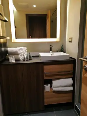 a bathroom with a sink and a mirror at Woodside 323 Kopaonik011 in Kopaonik