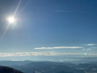 a view of the sun from the top of a mountain at Mountain View President Kop in Kopaonik