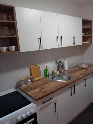 a kitchen with a sink and a counter top at Apartman Đorđevic in Vrnjačka Banja