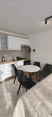a kitchen with a table and chairs in a room at Kopaonik Alibi25 in Kopaonik