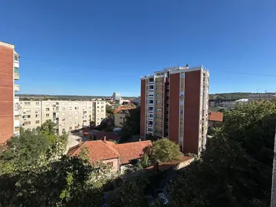 a view of a city with tall buildings at Tilia in Zaječar