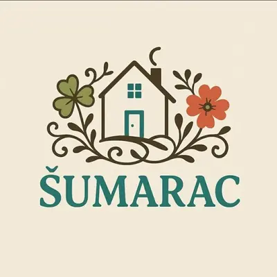 a logo for a house with flowers and the words summerapa at Šumarac