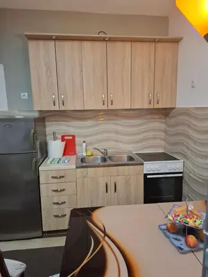 a small kitchen with a sink and a stove at PODNOZJe KOPAONIKA in Brus
