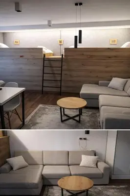 a living room with a couch and a table at Blue Sky in Bukorovac