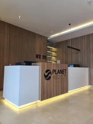a rendering of a planet technologies exhibit in a building at Planet Residence Deluxe Wellnes & Spa Apartment in Niš