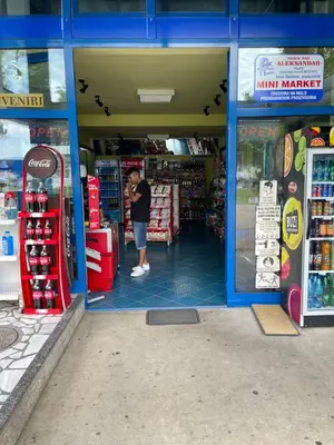 a man standing in the doorway of a store at Motel Aleksandar in Pojate