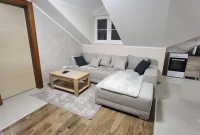 a living room with a couch and a table at Apartman Danica in Vrnjačka Banja
