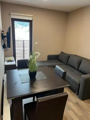 a living room with a couch and a table at Apartment in Belvedere Hills Luxury Apartments and Spa in Kopaonik