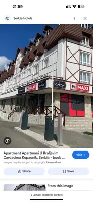 a screenshot of a website of a hotel at Kraljevi Čardaci - Despot Apartman in Kopaonik