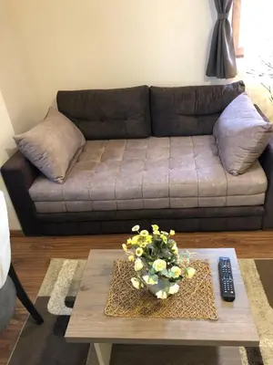 a living room with a couch and a coffee table at Apartmani Glamur Kopaonik in Kopaonik