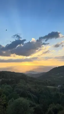 a view of the sunset from the hills at Pahuljica - N25 Milmari in Raška